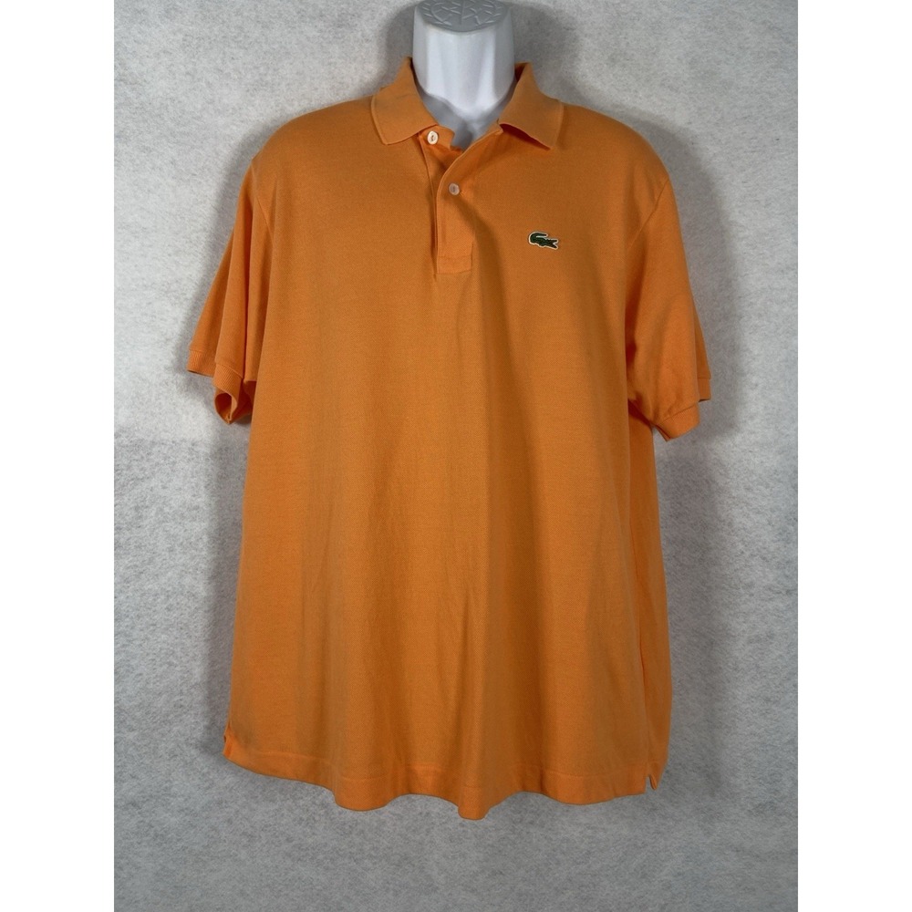 Lacoste Polo Shirt Men's 6 US XL Orange Short Sleeves‎ 100% Cotton Preppy